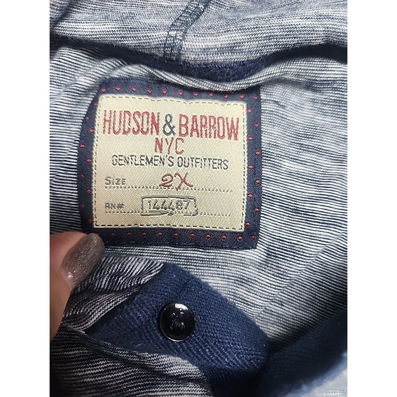 Hudson & Barrow NYC Long Sleeve With Hoodie Size 2x Heather Gray - Picture 2 of 6